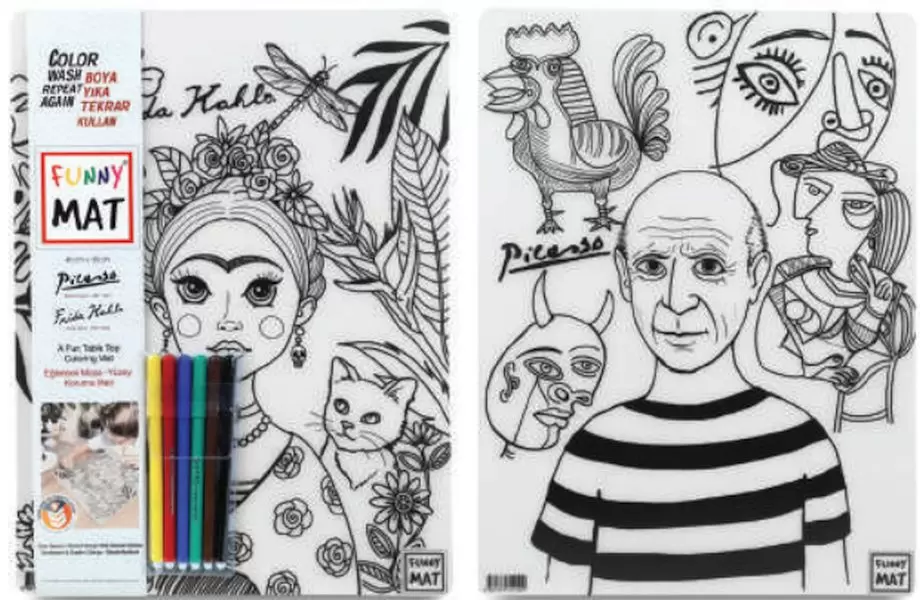 funny-mat-pablo-picasso-ve-frida-kahlo-6-li-kalem-hediyeli-30-x-40-cm
