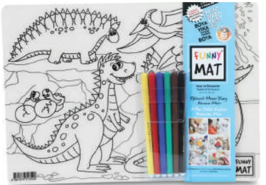 funny-mat-uzay-ve-dinozorlar-6-li-kalem-hediyeli-25-x-35-cm