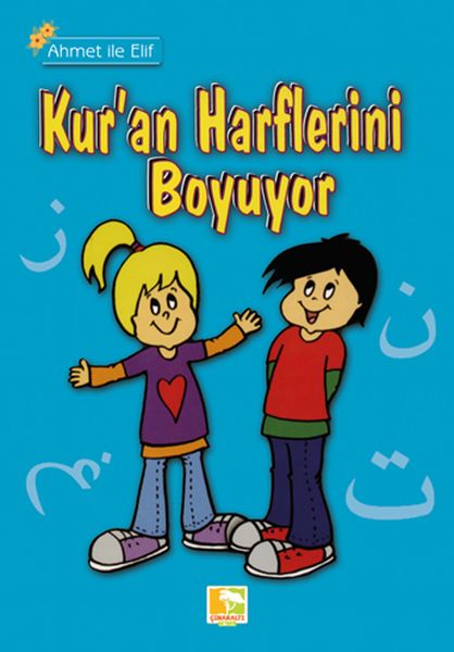 ahmet-ile-elif-kuran-harflerini-boyuyor