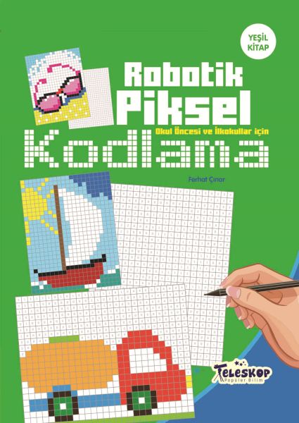 robotik-piksel-kodlama-yesil-kitap