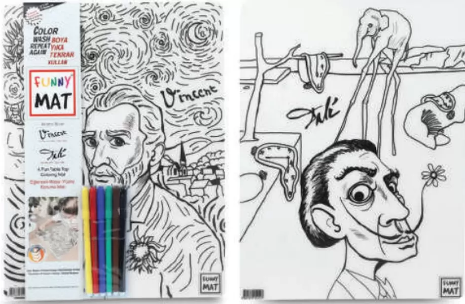 funny-mat-vincent-van-gogh-ve-salvador-dali-6-li-kalem-hediyeli-30-x-40-cm